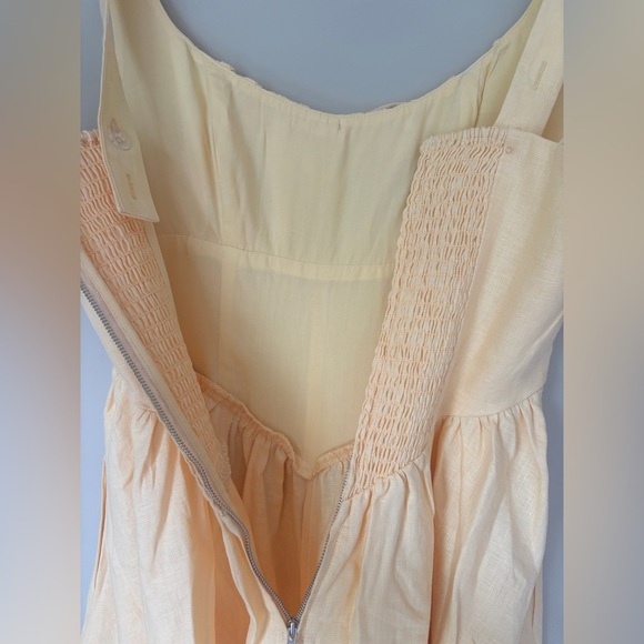 NEW Reformation Balia Linen Midi Dress in Parmesan Light Yellow | US 0 UK 4 - Picture 16 of 17